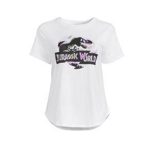 Women's Jurassic Park Logo Graphic T-Shirt with Short Sleeves XS